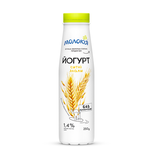 Йогурт питний МОЛОКІЯ злаки, 1,4%, 250 г